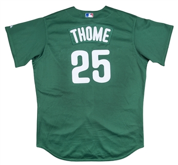 2005 Jim Thome Game Used St. Pattys Day Philadelphia Phillies Batting Practice Jersey